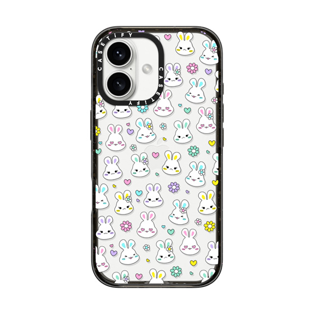 CASETiFY iPhone 16 Case ブラック インパクトケース Bunny Floral casetify_artist Mother's Day CASETiFY iPhone 16 Case ブラック インパクトケース Bunny Floral casetify_artist Mother's Day