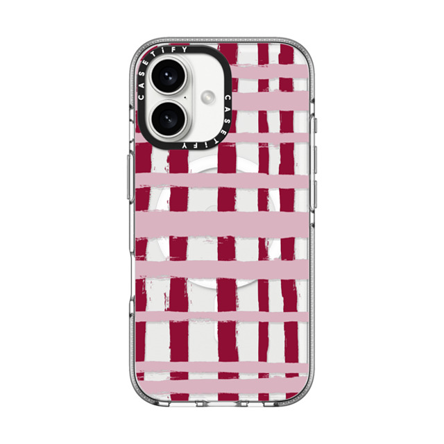 CASETiFY iPhone 16 ケース クリア クリア ケース MagSafe対応 Checkered Checkered Berry Stripes Father's Day CASETiFY iPhone 16 ケース クリア クリア ケース MagSafe対応 Checkered Checkered Berry Stripes Father's Day