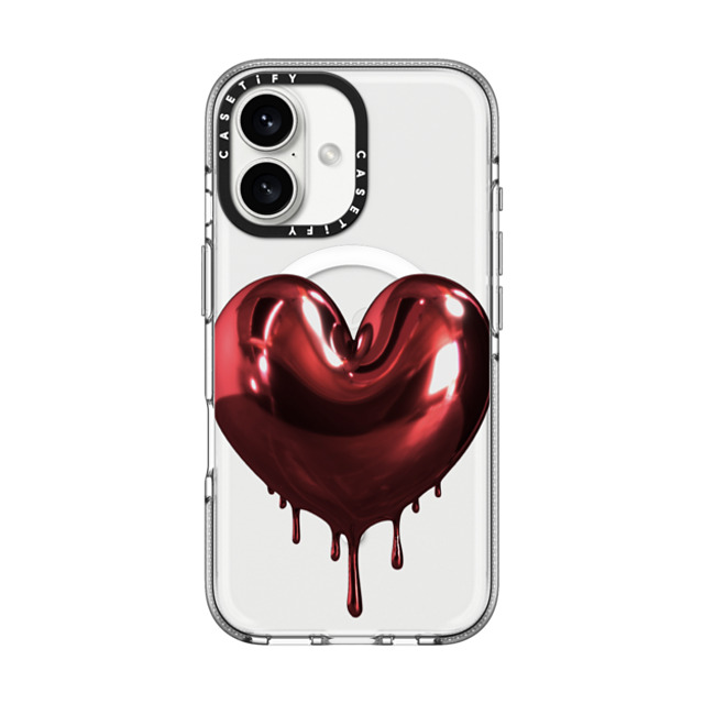 CASETiFY iPhone 16 Case クリア クリア ケース MagSafe対応 Red Metallic Heart casetify_artist Back to School CASETiFY iPhone 16 Case クリア クリア ケース MagSafe対応 Red Metallic Heart casetify_artist Back to School