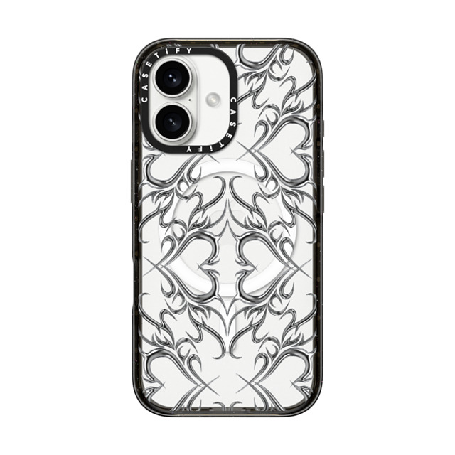 CASETiFY iPhone 16 Case Black Impact Case MagSafe Compatible Metallic Heart casetify_artist Back to School CASETiFY iPhone 16 Case Black Impact Case MagSafe Compatible Metallic Heart casetify_artist Back to School