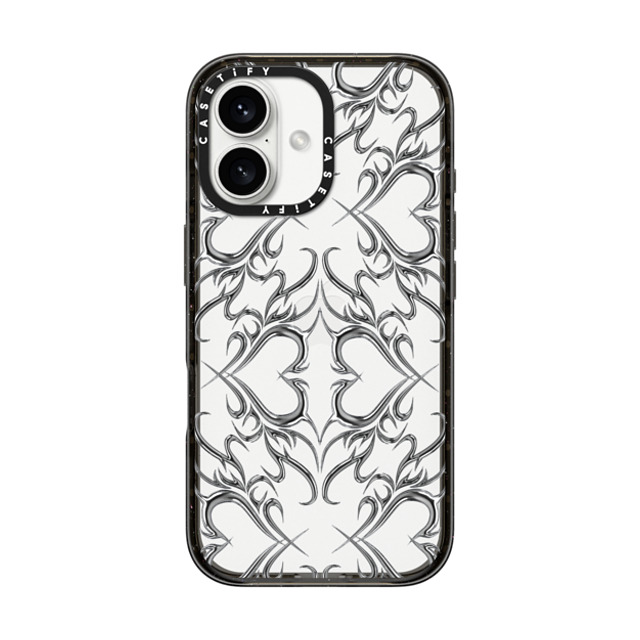 CASETiFY iPhone 16 ケース ブラック インパクトケース Metallic Heart casetify_artist Back to School CASETiFY iPhone 16 ケース ブラック インパクトケース Metallic Heart casetify_artist Back to School