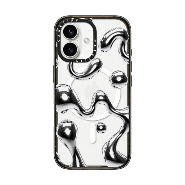CASETiFY iPhone 16 Case Black Impact Case MagSafe Compatible Chrome Liquid Groovy casetify_artist Back to School CASETiFY iPhone 16 Case Black Impact Case MagSafe Compatible Chrome Liquid Groovy casetify_artist Back to School