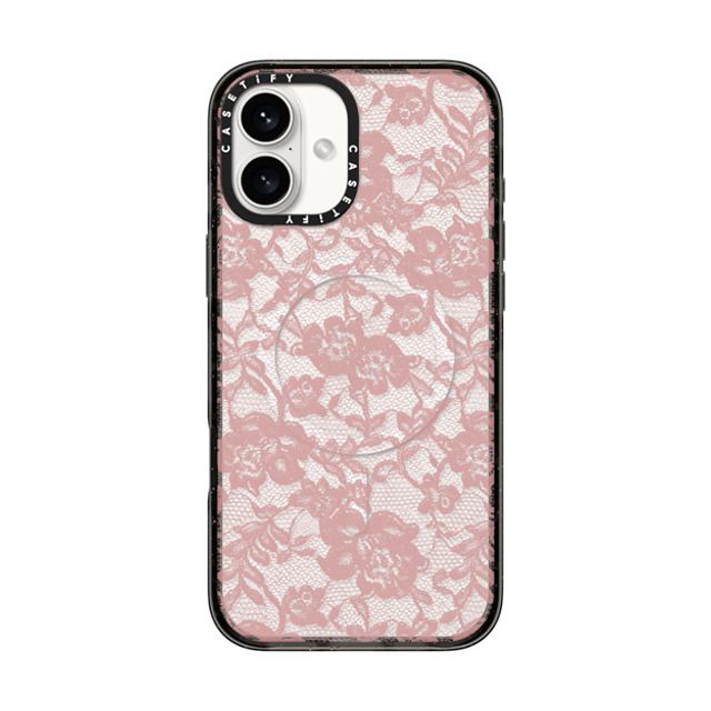 CASETiFY iPhone 16 Plus �P�[�X �u���b�N �C���p�N�g�P�[�X MagSafe�Ή� Pattern Pattern Sheer Dress (Pink)