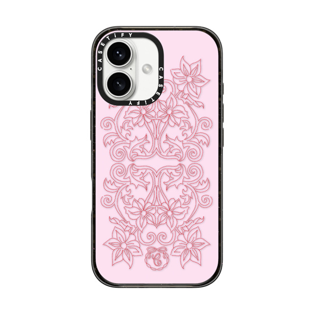 CASETiFY iPhone 16 ケース ブラック インパクトケース Floral,Pattern Floral,Pattern Luxe Garden - Pink Back to School CASETiFY iPhone 16 ケース ブラック インパクトケース Floral,Pattern Floral,Pattern Luxe Garden - Pink Back to School