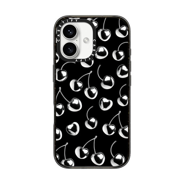 CASETiFY iPhone 16 ケース ブラック インパクトケース Cherry,Chrome Cherry,Chrome,Monochrome Chrome Cherry Back to School CASETiFY iPhone 16 ケース ブラック インパクトケース Cherry,Chrome Cherry,Chrome,Monochrome Chrome Cherry Back to School