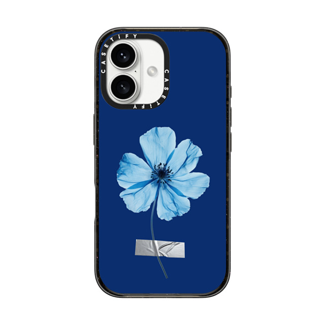 CASETiFY iPhone 16 ケース ブラック インパクトケース Floral フローラル Blue Blossom with Tape Back to School CASETiFY iPhone 16 ケース ブラック インパクトケース Floral フローラル Blue Blossom with Tape Back to School