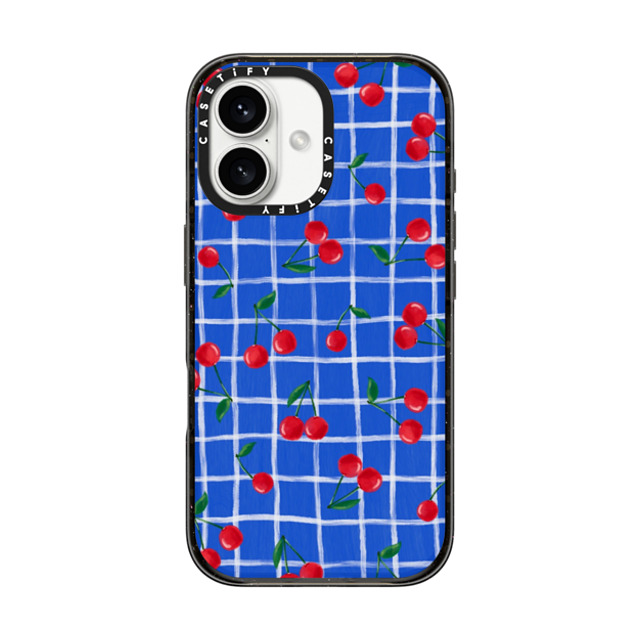 CASETiFY iPhone 16 Case ブラック インパクトケース Cherry,Fruit Cherry,Fruit,Food Cherry Plaid New iPhone CASETiFY iPhone 16 Case ブラック インパクトケース Cherry,Fruit Cherry,Fruit,Food Cherry Plaid New iPhone