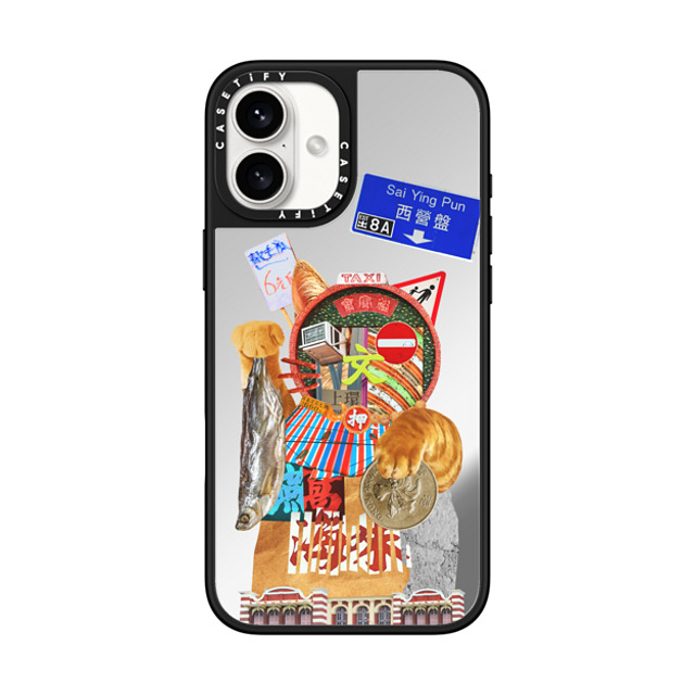 CASETiFY iPhone 16 Plus Case Silver on Black ミラーケース MagSafe対応 HK Collage - Meow casetify_artist CASETiFY iPhone 16 Plus Case Silver on Black ミラーケース MagSafe対応 HK Collage - Meow casetify_artist