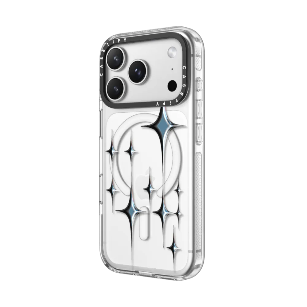 Bounce iPhone 17 Pro Max Case MagSafe Compatible - Chrome Sparkles - Graphite