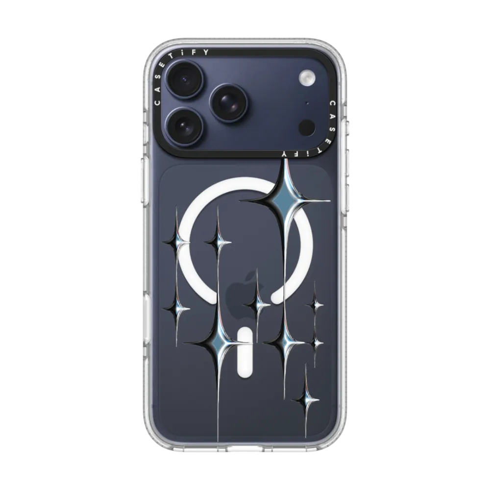 Bounce iPhone 17 Pro Max Case MagSafe Compatible - Chrome Sparkles - Graphite