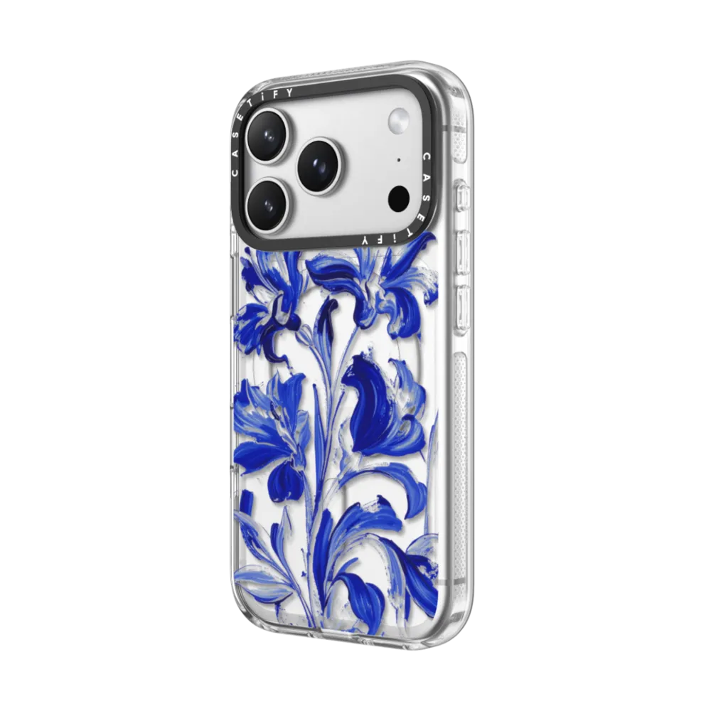 Impact Clear iPhone 17 Pro Max Case MagSafe Compatible - Cobalt Bloom