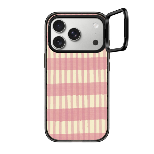 CASETiFY iPhone 17 Pro �P�[�X �u���b�N �C���p�N�g�����O�X�^���h�P�[�X MagSafe�Ή� Checkered,Pattern Checkered,Pattern,Stripes Pink Summer Stripes