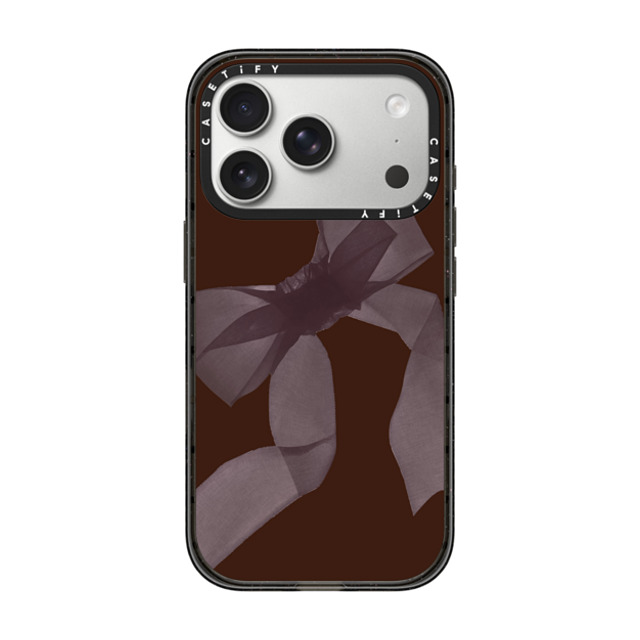 CASETiFY iPhone 17 Pro ケース ブラック インパクトケース MagSafe対応 Ribbon,Bowcore Bowcore,Ribbon Organza Ribbon - Drama Queen Sienna