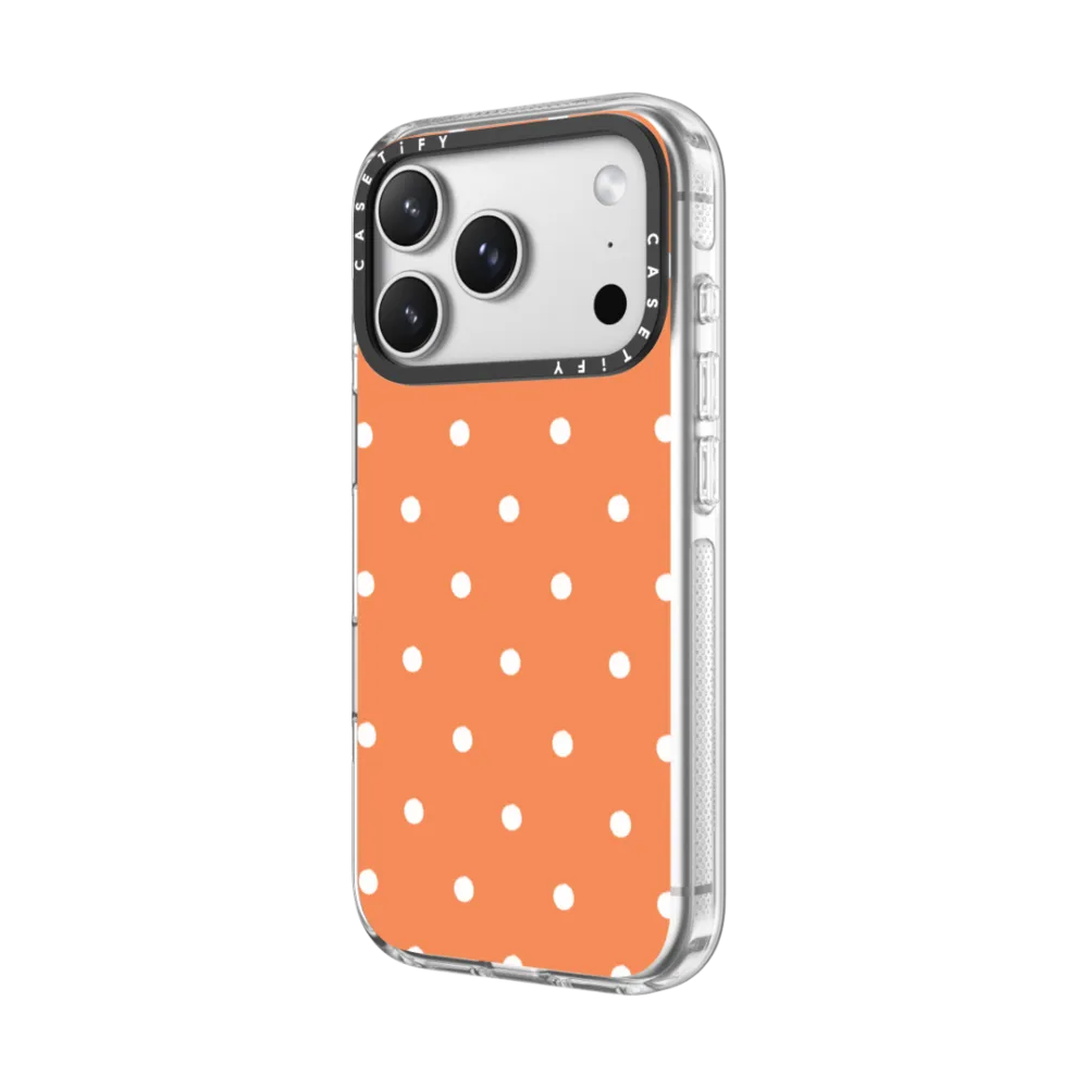 Impact Clear iPhone 17 Pro Max Case MagSafe Compatible - Classic Dottie - Tangy Tango