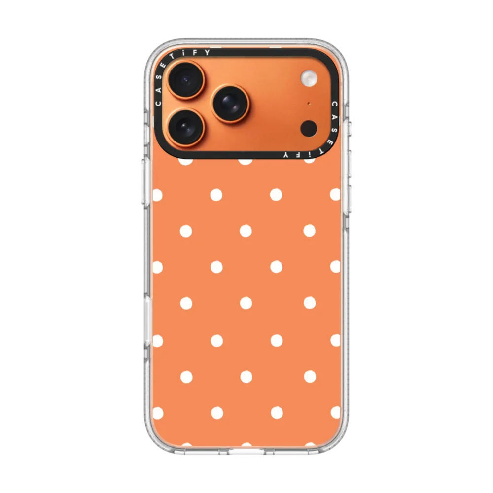 Impact Clear iPhone 17 Pro Max Case MagSafe Compatible - Classic Dottie - Tangy Tango