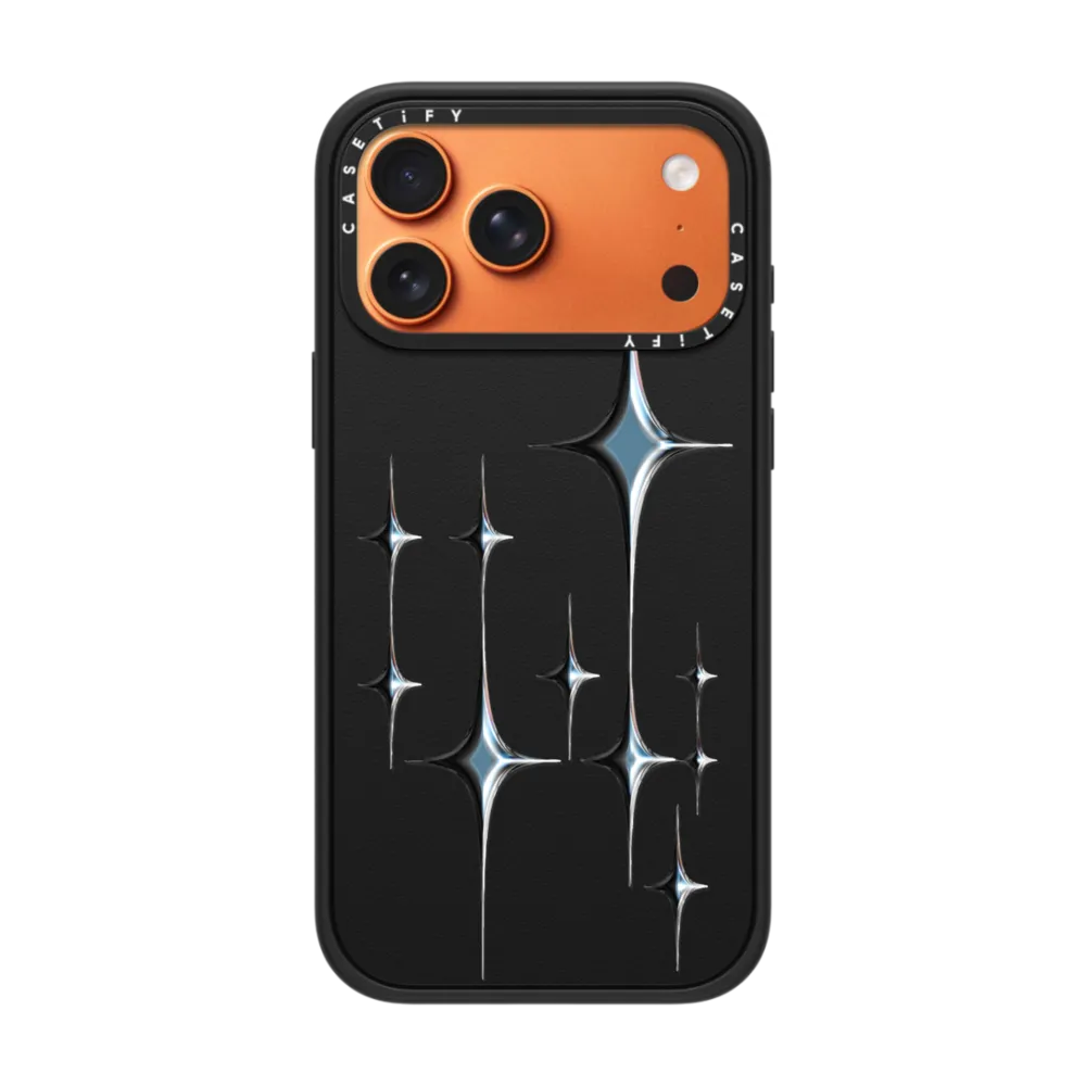 Impact iPhone 17 Pro Max Case MagSafe Compatible - Chrome Sparkles - Graphite