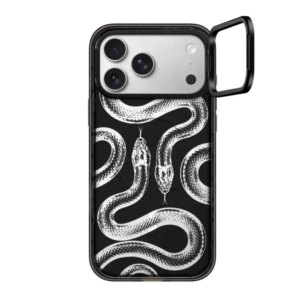 Impact Ring Stand iPhone 17 Pro Max Case MagSafe Compatible - Transparent Kingsnake
