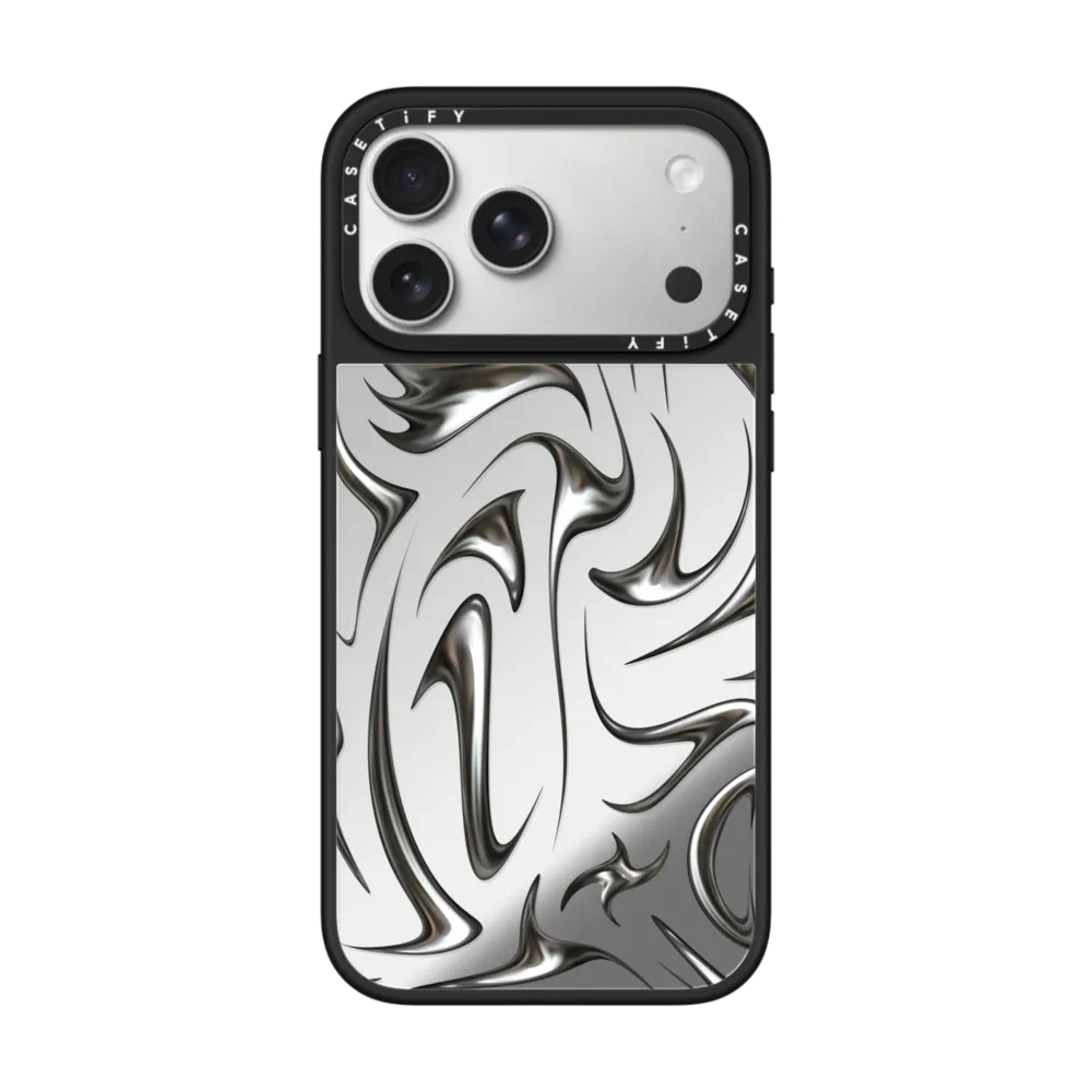 Mirror iPhone 17 Pro Max Case MagSafe Compatible - Abstract Chrome