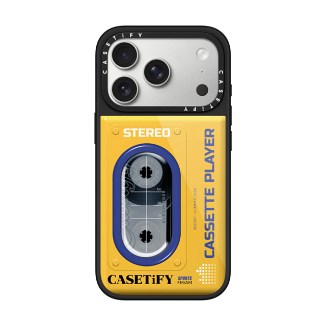 CASETiFY iPhone 17 Pro �P�[�X �u���b�N �O���[�Y�P�[�X MagSafe�Ή� Yes �͂� Cassette Player