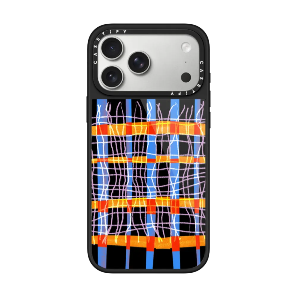 Glaze iPhone 17 Pro Max Case MagSafe Compatible - White Orange Strips
