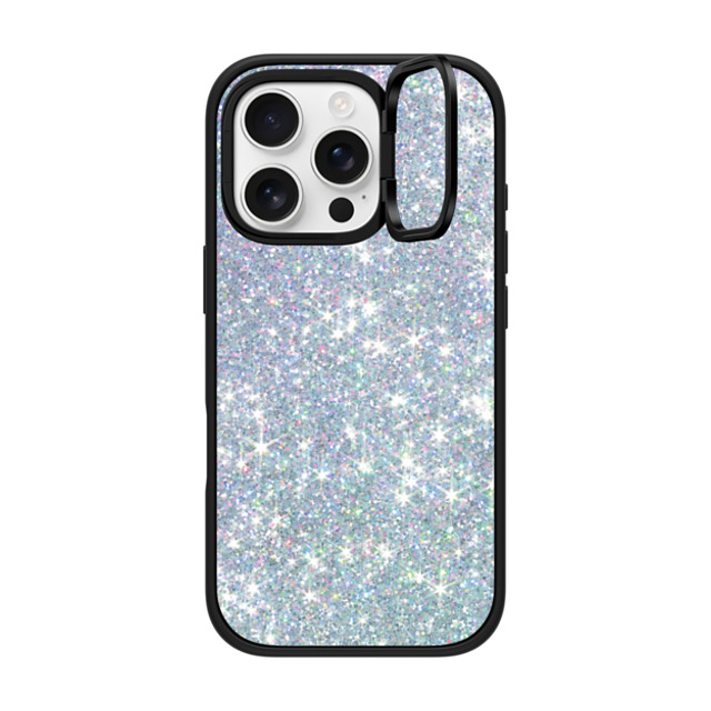 CASETiFY iPhone 16 Pro ケース マットブラック インパクトリングスタンドケース MagSafe対応 GLITTER DREAM casetify_artist