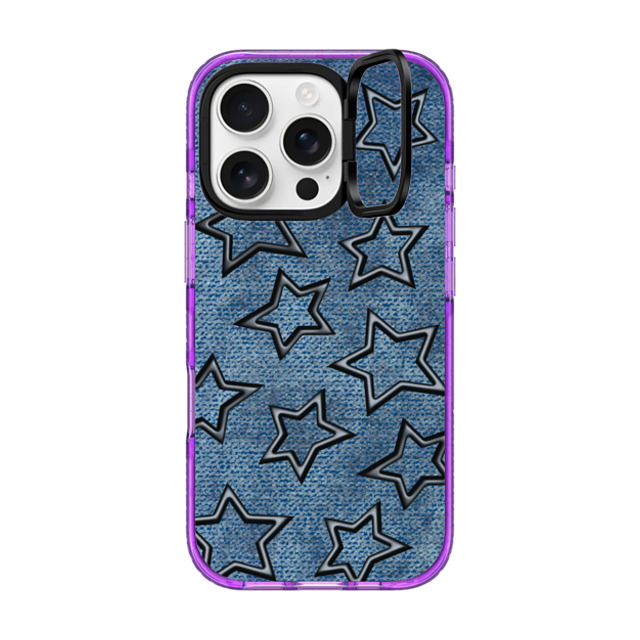 CASETiFY iPhone 16 Pro Case パープル インパクトリングスタンドケース MagSafe対応 Dark Academia,Star STAR DENIM CASETiFY iPhone 16 Pro Case パープル インパクトリングスタンドケース MagSafe対応 Dark Academia,Star STAR DENIM