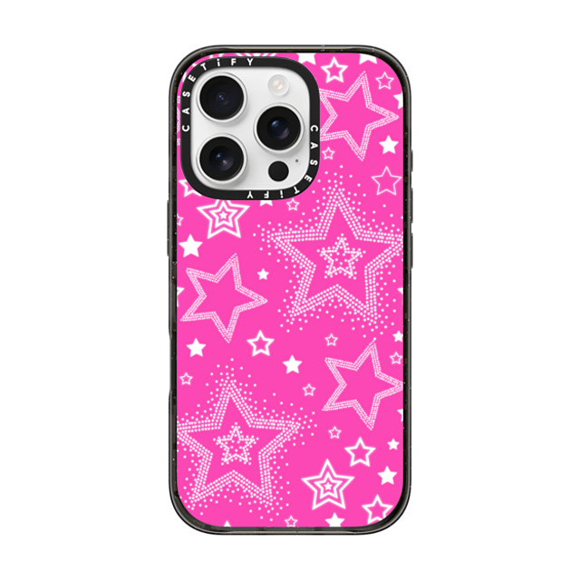 CASETiFY iPhone 16 Pro ケース ブラック インパクトケース MagSafe対応 Star,Y2K,Pattern Pink Girly Punk Case CASETiFY iPhone 16 Pro ケース ブラック インパクトケース MagSafe対応 Star,Y2K,Pattern Pink Girly Punk Case
