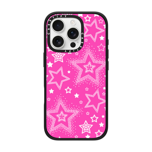 CASETiFY iPhone 16 Pro ケース マットブラック インパクトケース MagSafe対応 Star,Y2K,Pattern Pink Girly Punk Case CASETiFY iPhone 16 Pro ケース マットブラック インパクトケース MagSafe対応 Star,Y2K,Pattern Pink Girly Punk Case
