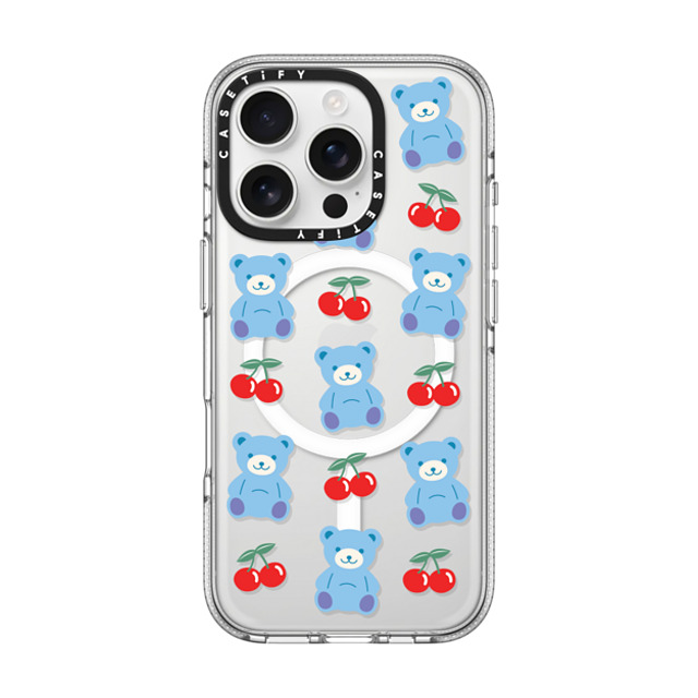 CASETiFY iPhone 16 Pro ケース クリア クリア ケース MagSafe対応 Animal,Cartoon,Pattern,Cartoon,Y2K,Bear Cherrie Bear