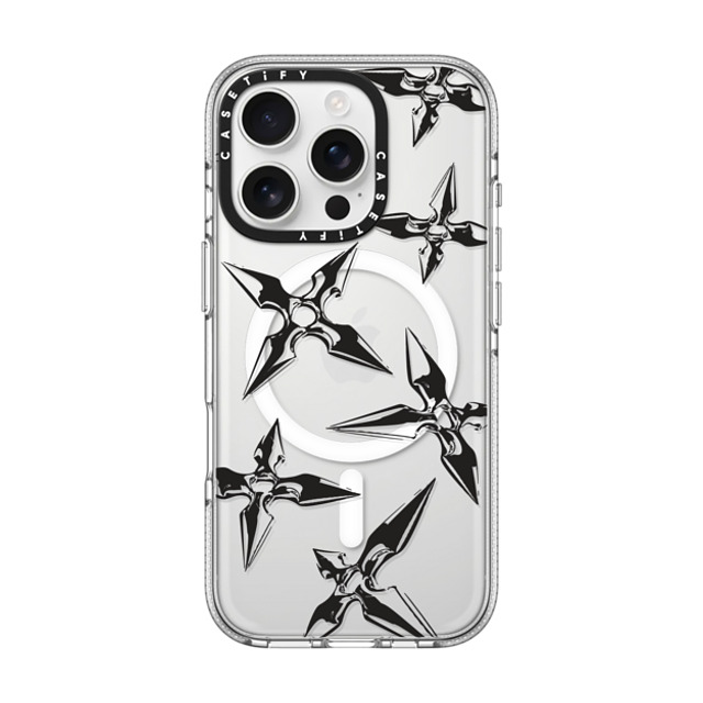 CASETiFY iPhone 16 Pro Case Clear Clear Case MagSafe Compatible Pattern,Line Art Pattern,Monochrome,Line Art Black Shuriken Father's Day CASETiFY iPhone 16 Pro Case Clear Clear Case MagSafe Compatible Pattern,Line Art Pattern,Monochrome,Line Art Black Shuriken Father's Day