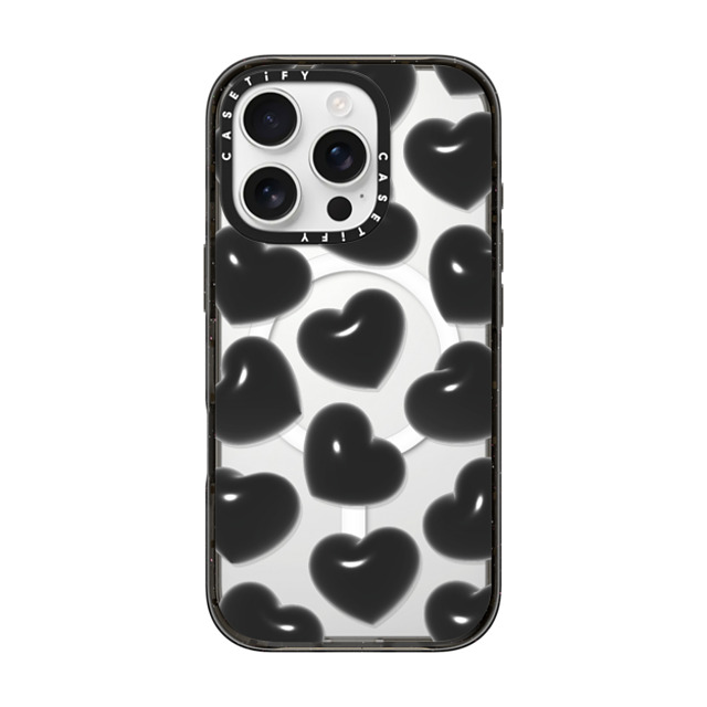CASETiFY iPhone 16 Pro Case Black インパクトケース MagSafe対応 Pattern,Monochrome Pattern,Monochrome Black Hearts Father's Day CASETiFY iPhone 16 Pro Case Black インパクトケース MagSafe対応 Pattern,Monochrome Pattern,Monochrome Black Hearts Father's Day