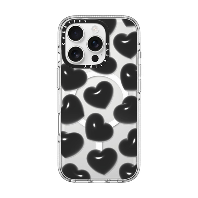 CASETiFY iPhone 16 Pro ケース クリア クリア ケース MagSafe対応 Pattern,Monochrome Pattern,Monochrome Black Hearts Father's Day CASETiFY iPhone 16 Pro ケース クリア クリア ケース MagSafe対応 Pattern,Monochrome Pattern,Monochrome Black Hearts Father's Day