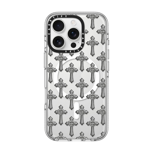 CASETiFY iPhone 16 Pro Case クリア クリア ケース MagSafe対応 Pattern,Monochrome Pattern,Monochrome Chrome Cross Back to School CASETiFY iPhone 16 Pro Case クリア クリア ケース MagSafe対応 Pattern,Monochrome Pattern,Monochrome Chrome Cross Back to School