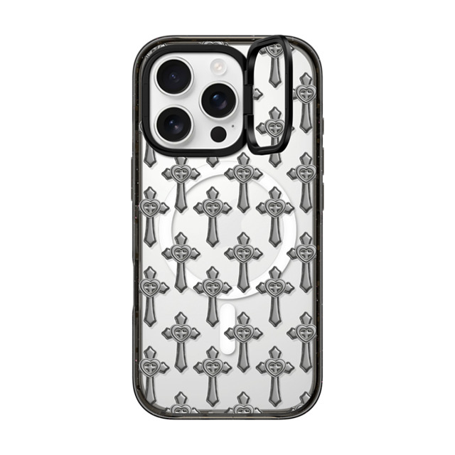 CASETiFY iPhone 16 Pro Case Black インパクトリングスタンドケース MagSafe対応 Pattern,Monochrome Pattern,Monochrome Chrome Cross Back to School CASETiFY iPhone 16 Pro Case Black インパクトリングスタンドケース MagSafe対応 Pattern,Monochrome Pattern,Monochrome Chrome Cross Back to School