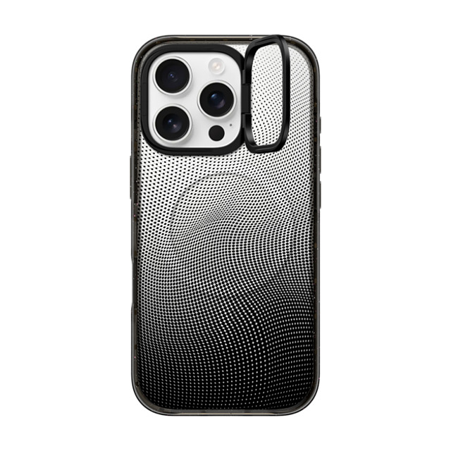 CASETiFY iPhone 16 Pro ケース ブラック インパクトリングスタンドケース MagSafe対応 Checkered,Monochrome,Gradient Gradient Spots