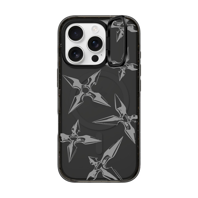 CASETiFY iPhone 16 Pro ケース ブラック インパクトリングスタンドケース MagSafe対応 Pattern,Line Art Pattern,Monochrome,Line Art Ash Shuriken Father's Day CASETiFY iPhone 16 Pro ケース ブラック インパクトリングスタンドケース MagSafe対応 Pattern,Line Art Pattern,Monochrome,Line Art Ash Shuriken Father's Day