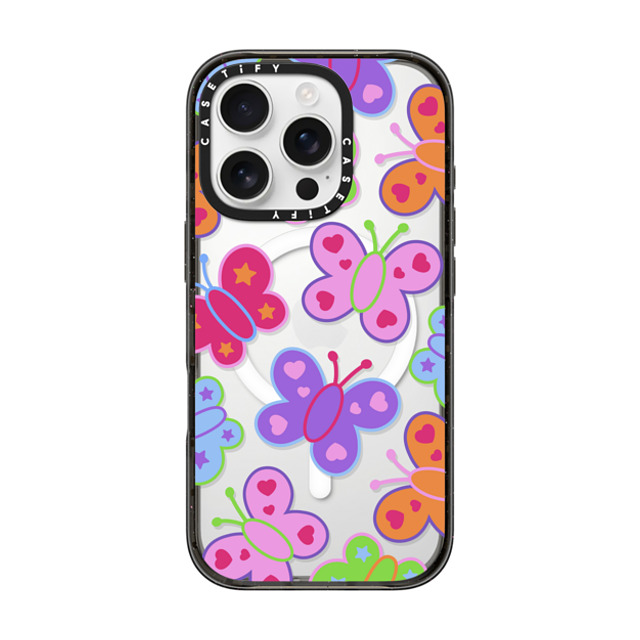 CASETiFY iPhone 16 Pro ケース ブラック インパクトケース MagSafe対応 Butterfly,Animal Animal,Butterfly,Maximalism,Y2K Butterfly Folk Father's Day CASETiFY iPhone 16 Pro ケース ブラック インパクトケース MagSafe対応 Butterfly,Animal Animal,Butterfly,Maximalism,Y2K Butterfly Folk Father's Day