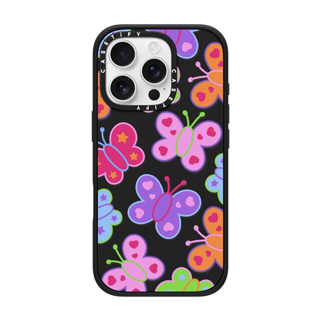 CASETiFY iPhone 16 Pro ケース マットブラック インパクトケース MagSafe対応 Butterfly,Animal Animal,Butterfly,Maximalism,Y2K Butterfly Folk Father's Day CASETiFY iPhone 16 Pro ケース マットブラック インパクトケース MagSafe対応 Butterfly,Animal Animal,Butterfly,Maximalism,Y2K Butterfly Folk Father's Day