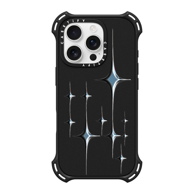 CASETiFY iPhone 16 Pro Case Matte Black バウンスケース Star Star Chrome Sparkles - Graphite Back to School CASETiFY iPhone 16 Pro Case Matte Black バウンスケース Star Star Chrome Sparkles - Graphite Back to School