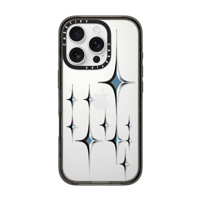 CASETiFY iPhone 16 Pro ケース ブラック インパクトケース Star Chrome Sparkles - Graphite