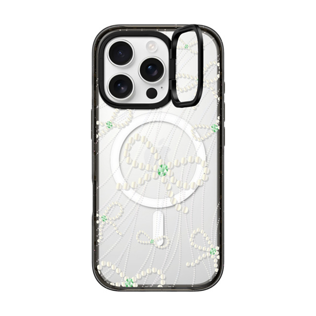 CASETiFY iPhone 16 Pro ケース ブラック インパクトリングスタンドケース MagSafe対応 Mint Melody casetify_artist