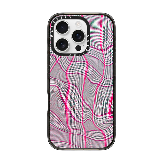 CASETiFY iPhone 16 Pro Case Black インパクトケース MagSafe対応 Surrealism Surrealism Distorted Plaid - Pink Father's Day CASETiFY iPhone 16 Pro Case Black インパクトケース MagSafe対応 Surrealism Surrealism Distorted Plaid - Pink Father's Day