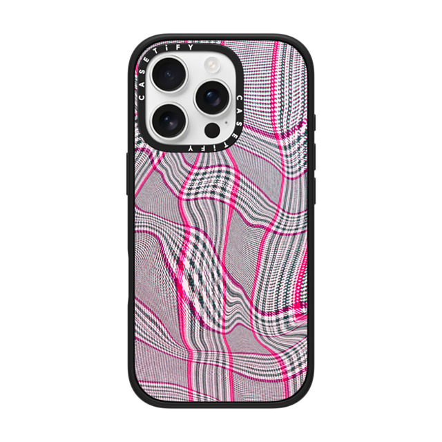 CASETiFY iPhone 16 Pro Case マットブラック インパクトケース MagSafe対応 Surrealism Surrealism Distorted Plaid - Pink Father's Day CASETiFY iPhone 16 Pro Case マットブラック インパクトケース MagSafe対応 Surrealism Surrealism Distorted Plaid - Pink Father's Day