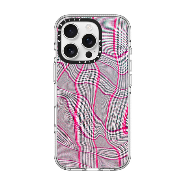 CASETiFY iPhone 16 Pro Case クリア クリア ケース MagSafe対応 Surrealism Surrealism Distorted Plaid - Pink Father's Day CASETiFY iPhone 16 Pro Case クリア クリア ケース MagSafe対応 Surrealism Surrealism Distorted Plaid - Pink Father's Day