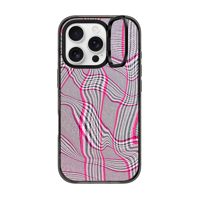 CASETiFY iPhone 16 Pro Case Black インパクトリングスタンドケース MagSafe対応 Surrealism Surrealism Distorted Plaid - Pink Father's Day CASETiFY iPhone 16 Pro Case Black インパクトリングスタンドケース MagSafe対応 Surrealism Surrealism Distorted Plaid - Pink Father's Day