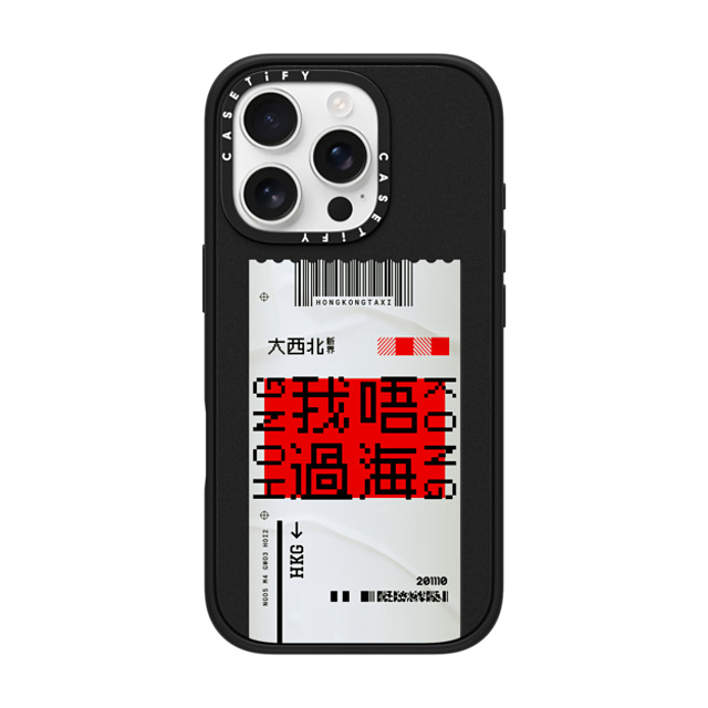 CASETiFY iPhone 16 Pro ケース マットブラック インパクトケース MagSafe対応 Ticket - Taxi casetify_artist