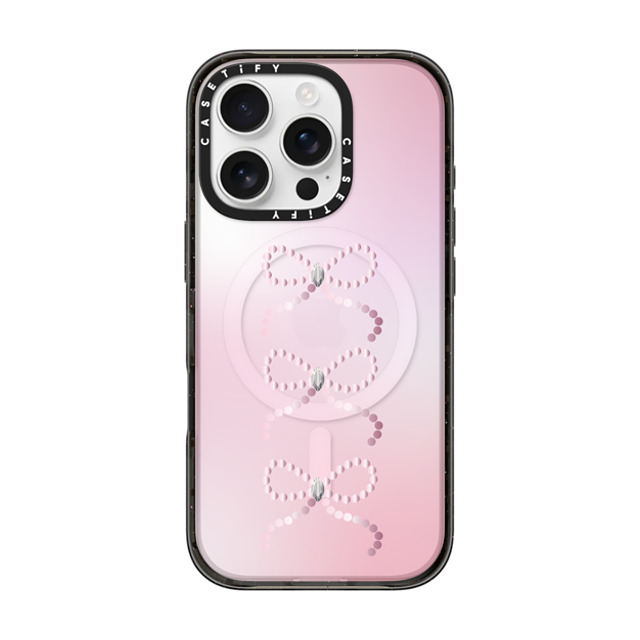CASETiFY iPhone 16 Pro ケース ブラック インパクトケース MagSafe対応 Ribbon Anne's Diary