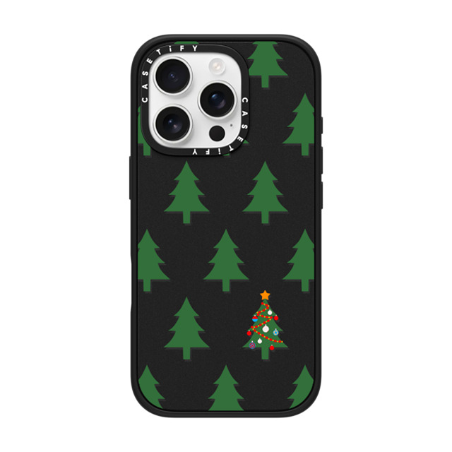 CASETiFY iPhone 16 Pro ケース マットブラック インパクトケース MagSafe対応 O Christmas Tree casetify_artist