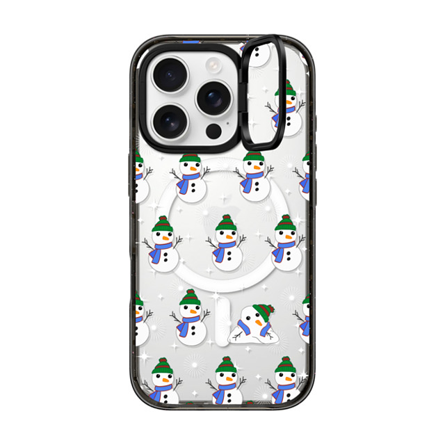 CASETiFY iPhone 16 Pro ケース ブラック インパクトリングスタンドケース MagSafe対応 Snowman Meltdown casetify_artist