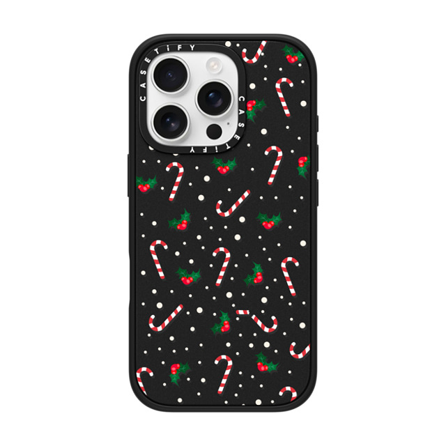 CASETiFY iPhone 16 Pro ケース マットブラック インパクトケース MagSafe対応 Candy Cane Crush casetify_artist